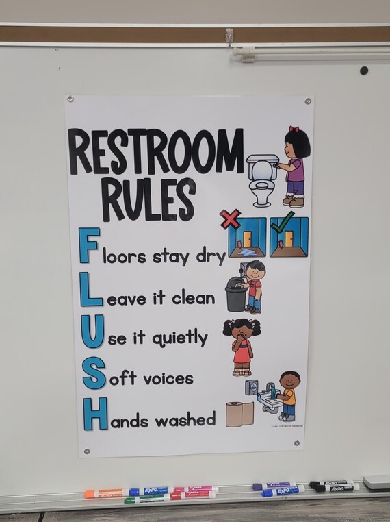 Restroom Rules Anchor Chart hard Good Etsy