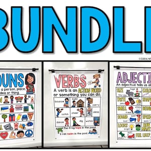 Nouns, Verbs, and Adjectives Anchor Chart [hard Good] - BUNDLE 2 ...