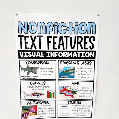 Nonfiction Text Features Anchor Chart hard Good Option 3 - Etsy