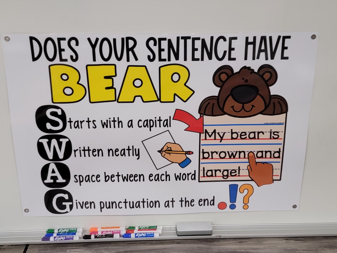 Does Your Sentence Have Bear Swag? Anchor Chart [hard Good] - Set 2 - Etsy