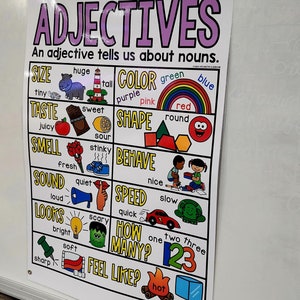 Adjectives Anchor Chart [hard Good] - Option #1 - Etsy