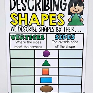 Describing 2D Shapes Anchor Chart [hard Good] - Option 2 - Etsy