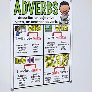 Adverbs Anchor Chart [hard Good] - Option 1 - Etsy