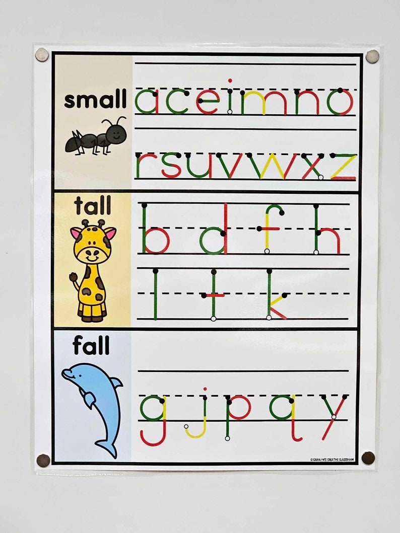 Small Tall Fall Anchor Chart [hard Good] - (DOLPHIN) Option #3 - Etsy