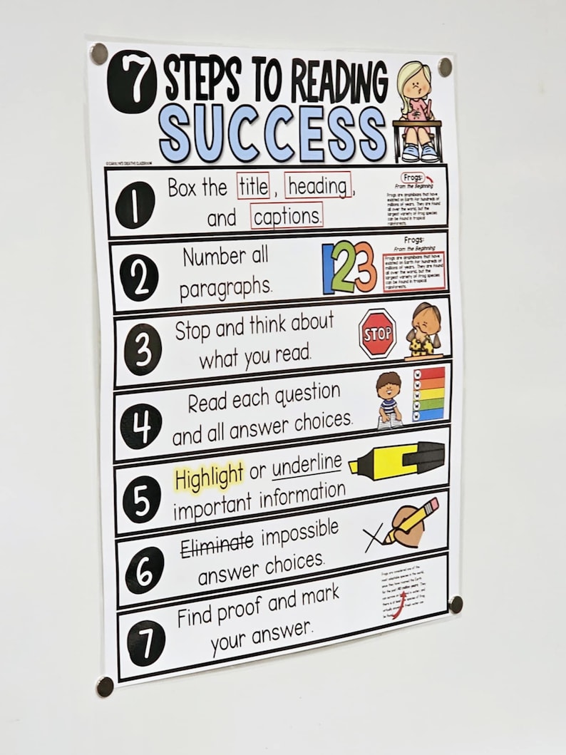 7 Steps to Reading Success Anchor Chart [hard Good] - Option #1 - Etsy