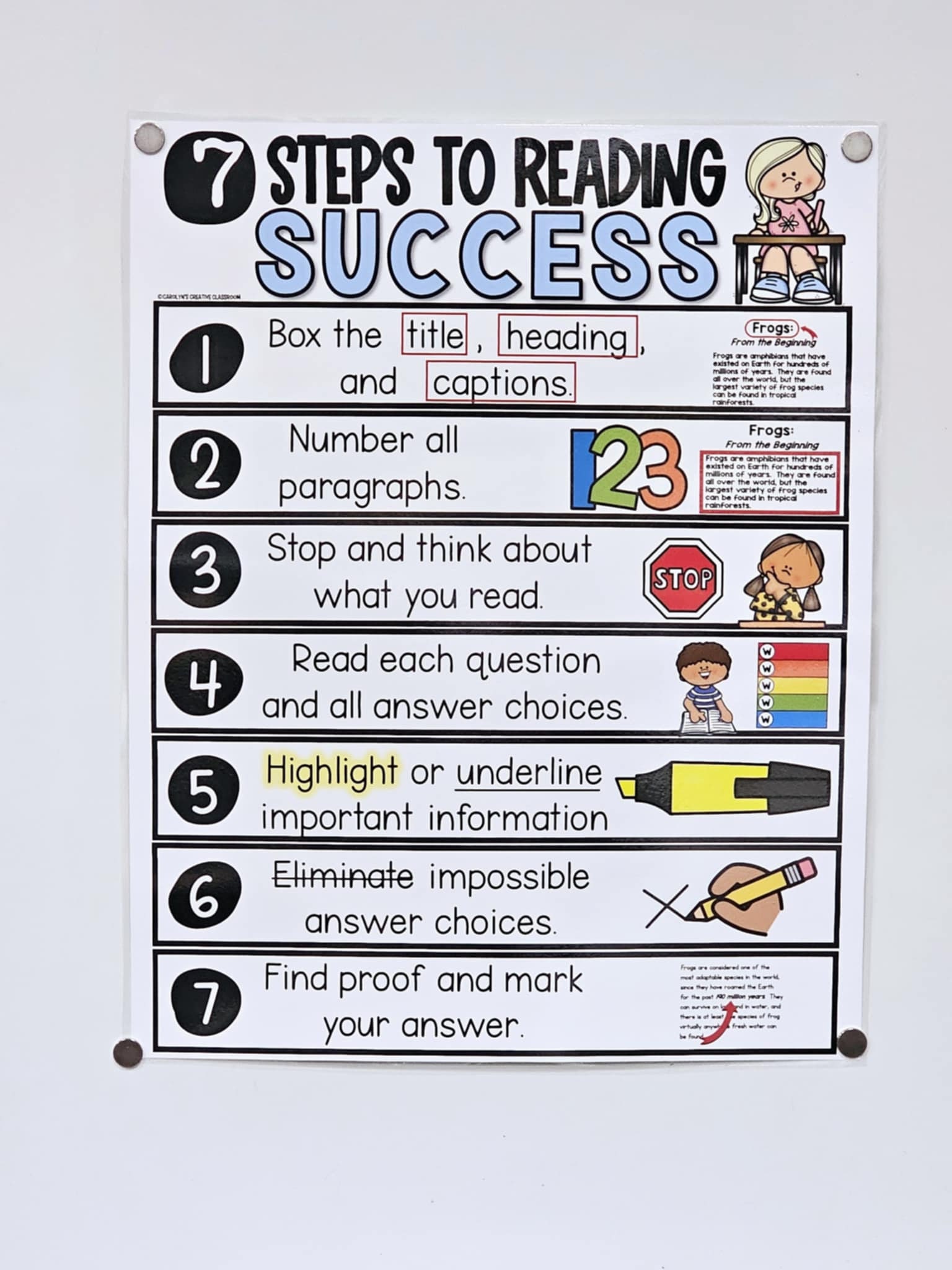 7 Steps to Reading Success Anchor Chart [hard Good] - Option #1 - Etsy