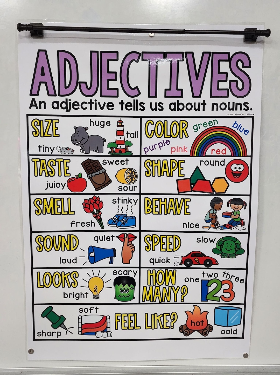Adjectives anchor chart hard good option 1 etsy