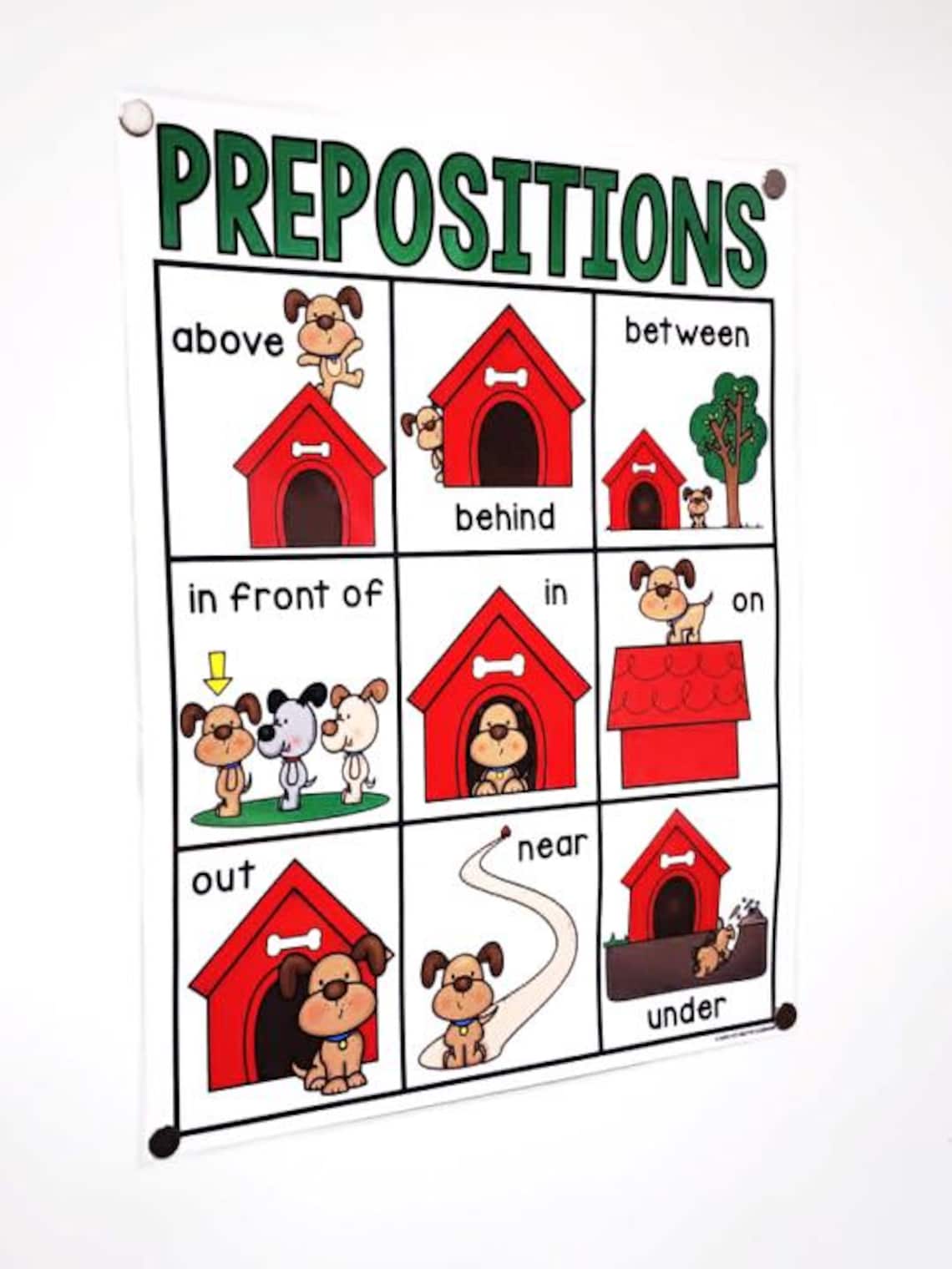 Prepositions Anchor Chart [hard Good] - Option 1 (9 Picture Options) - Etsy