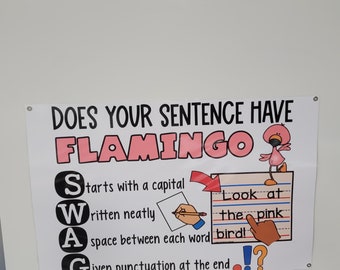 Does your Sentence have Flamingo Swag Anchor Chart Hard -  Portugal