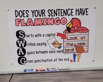 Does your Sentence have Flamingo Swag Anchor Chart Hard -  Portugal