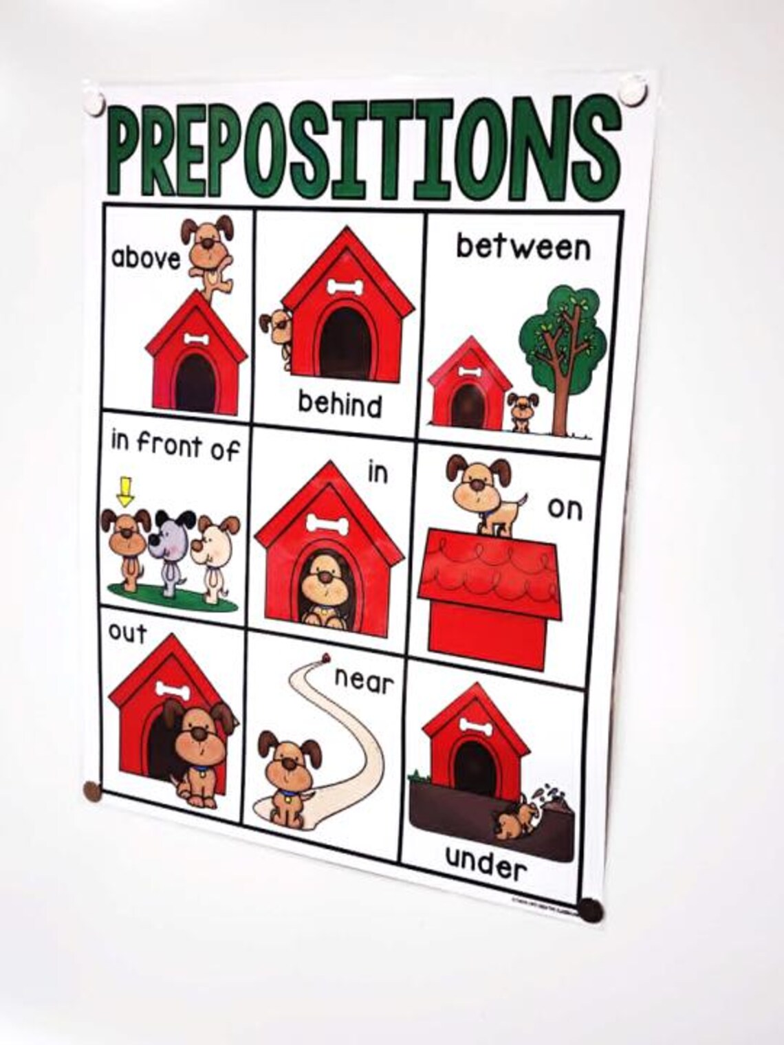 Prepositions Anchor Chart [hard Good] - Option 1 (9 Picture Options) - Etsy