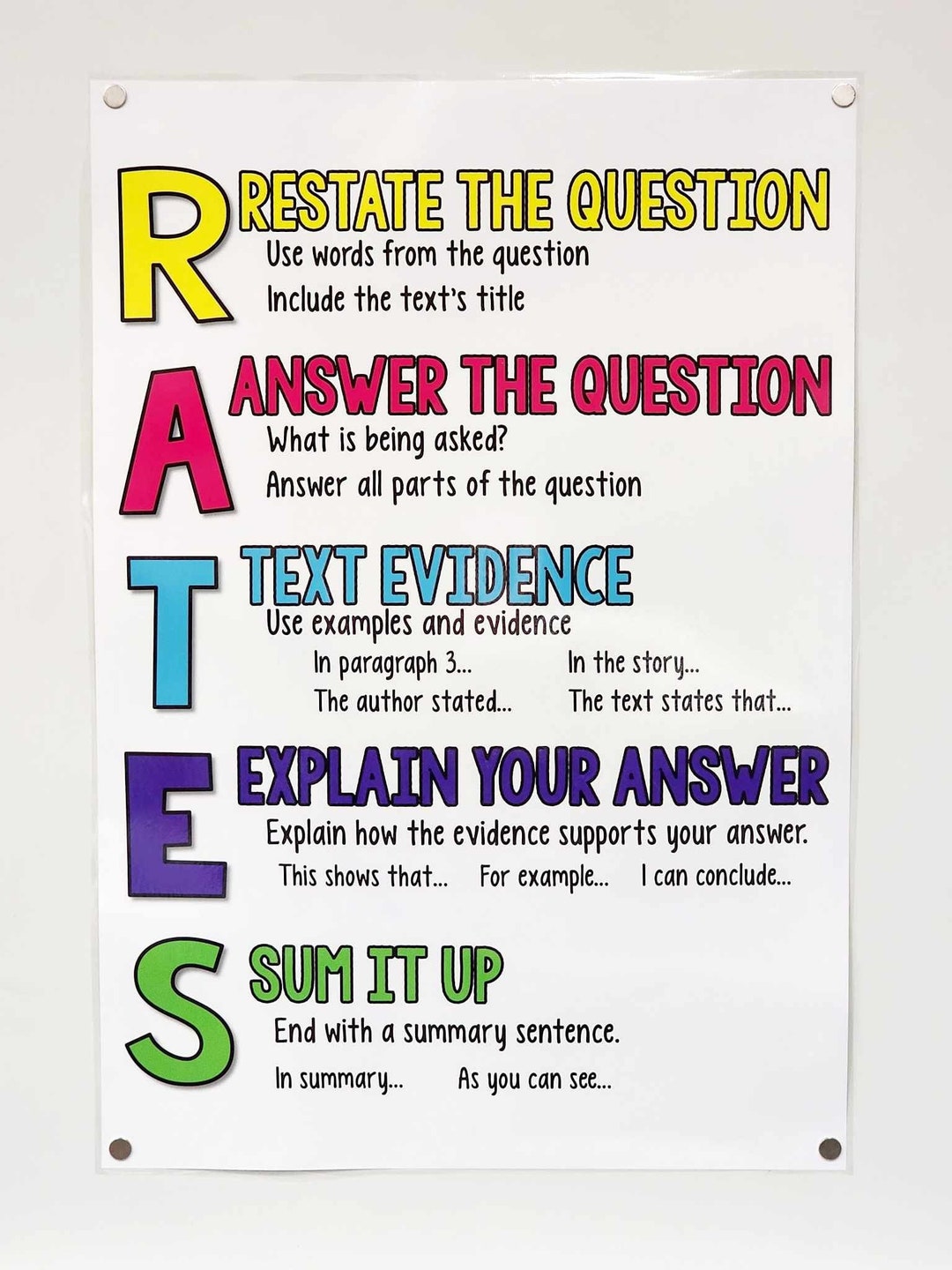 RATES Anchor Chart [hard Good] - Option #1 - Etsy
