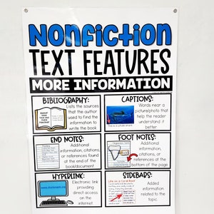 Nonfiction Text Features Anchor Chart [hard Good] - Option 2 - Etsy