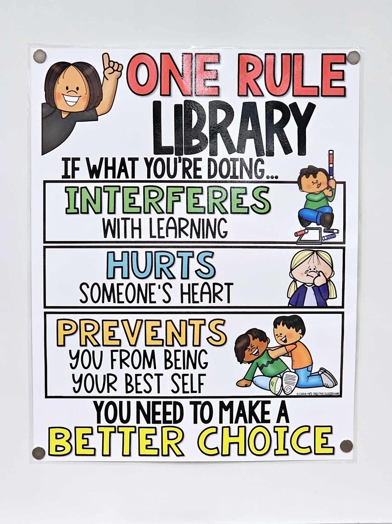 One Rule LIBRARY Anchor Chart [hard Good] - Option #1 - Etsy
