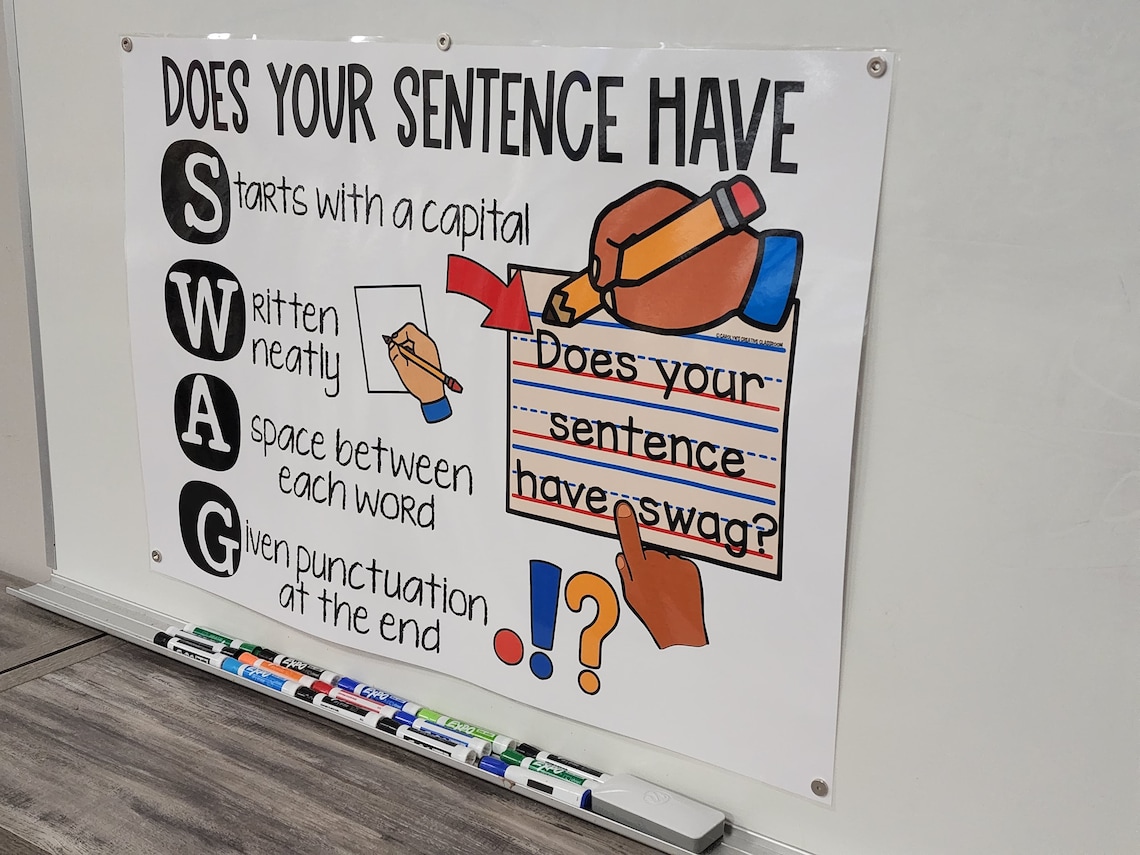 Does Your Sentence Have Swag Anchor Chart hard Good no Etsy