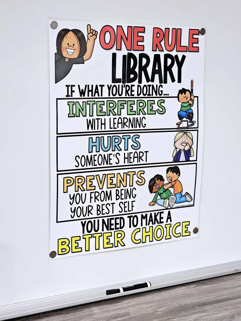 One Rule LIBRARY Anchor Chart [hard Good] - Option #1 - Etsy