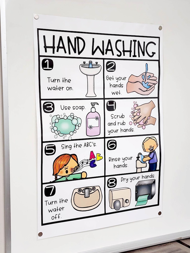Hand Washing Anchor Chart [hard Good] - Option #1 - Etsy