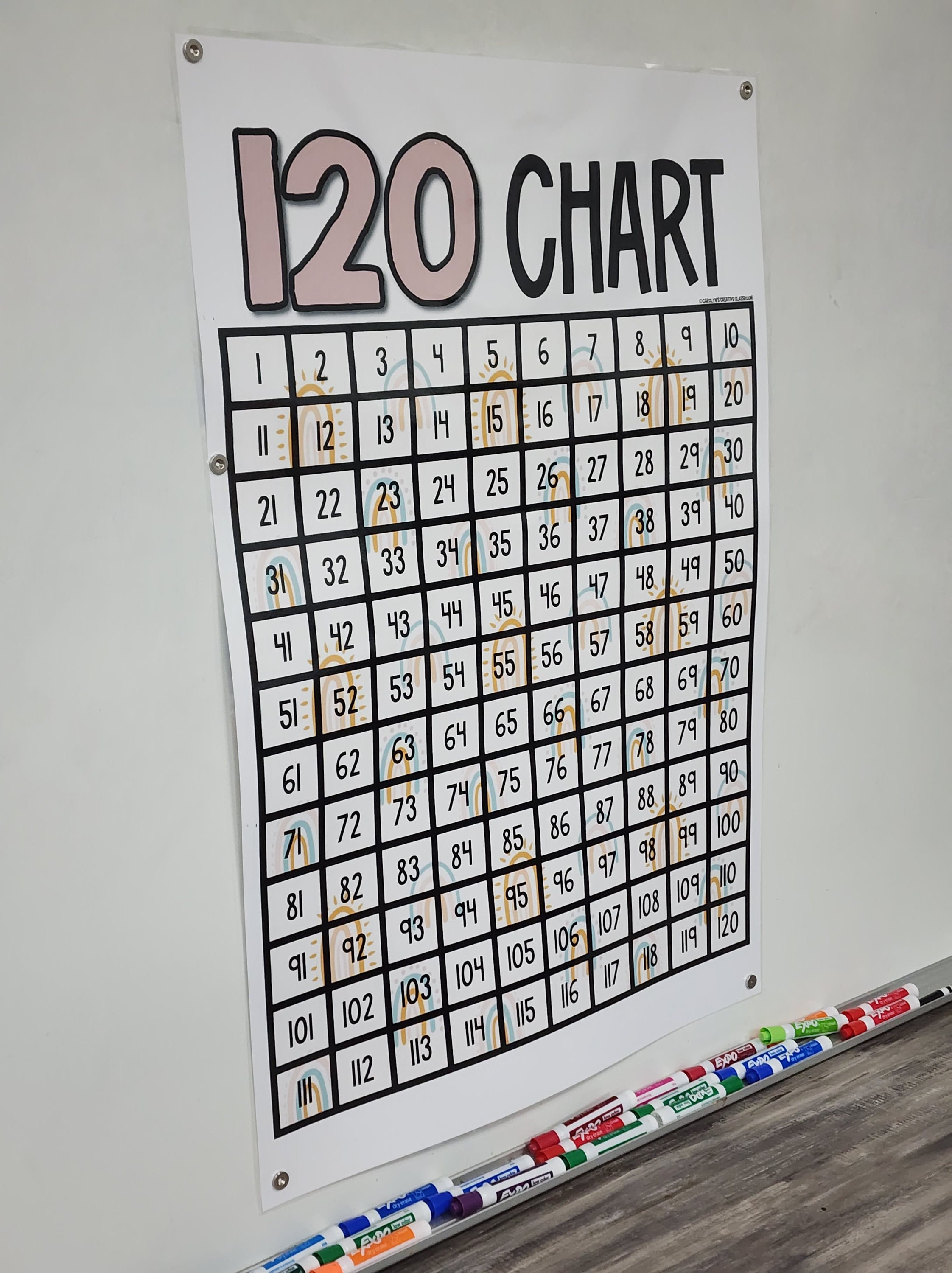 120 Chart Original Anchor Chart Hard Good Boho Rainbow Etsy 120 Chart Original Anchor Chart Hard Good Boho Rainbow Etsy