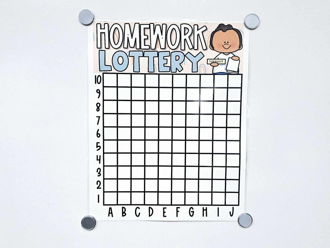 Homework Lottery Anchor Chart [hard Good] - Option #1 - Etsy