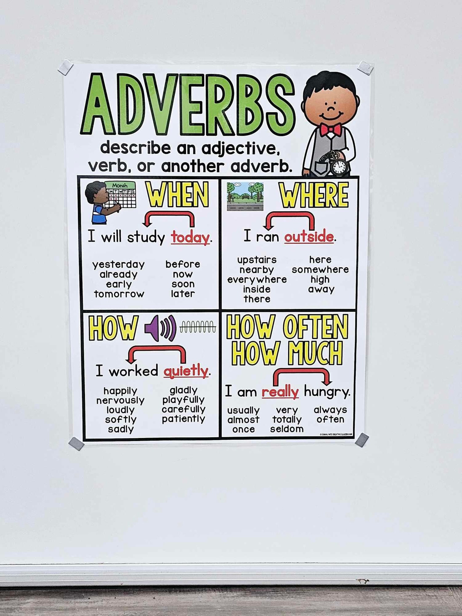 Adverbs Anchor Chart [hard Good] - Option 1 - Etsy