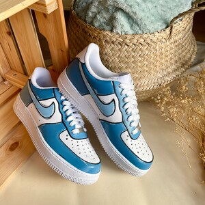 cartoon custom nike blu, air force