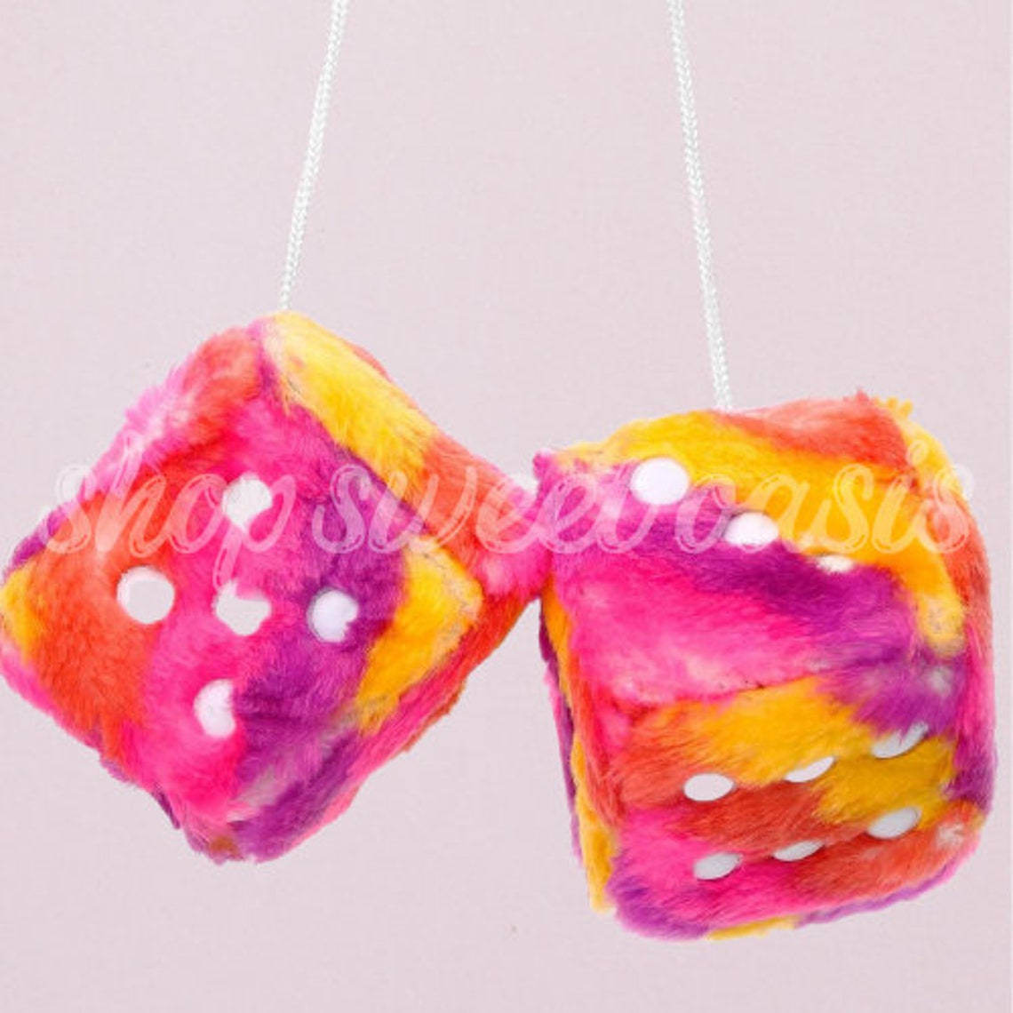 Retro Fluffy Cute Dice for Car Rearview Mirror Hanging Dice Etsy