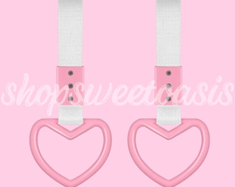 2pcs Heart Car Handle Straps Charm Rear Bumper MULTIPLE