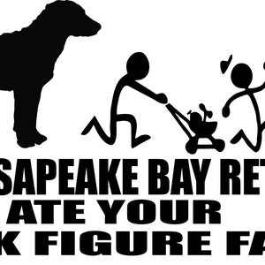 My Chesapeake Bay Retriever Ate Your Stick Figure Family Vinyl Decal Sticker