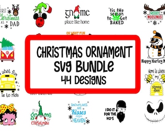 Christmas Ornament Decal SVG Bundle + BONUS Christmas Toilet Paper Decal SVG
