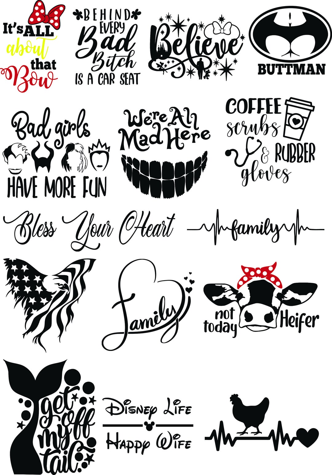 Cute Fun Decal Bundle SVG Etsy