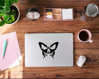 Motorcycle Vinyl Decal Sticker - Butterfly Skull