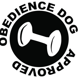 Pet Obedience Vinyl Decal Sticker - Obedience Dog Approved