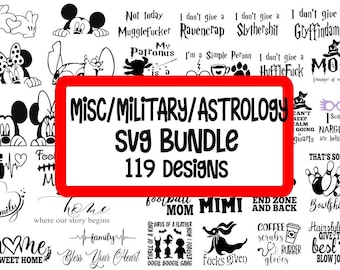Military Astrology Witch Wicca Misc SVG Bundle