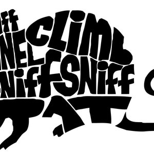 Pet Barnhunt Vinyl Decal Sticker - Rat Word - Sniff Climb