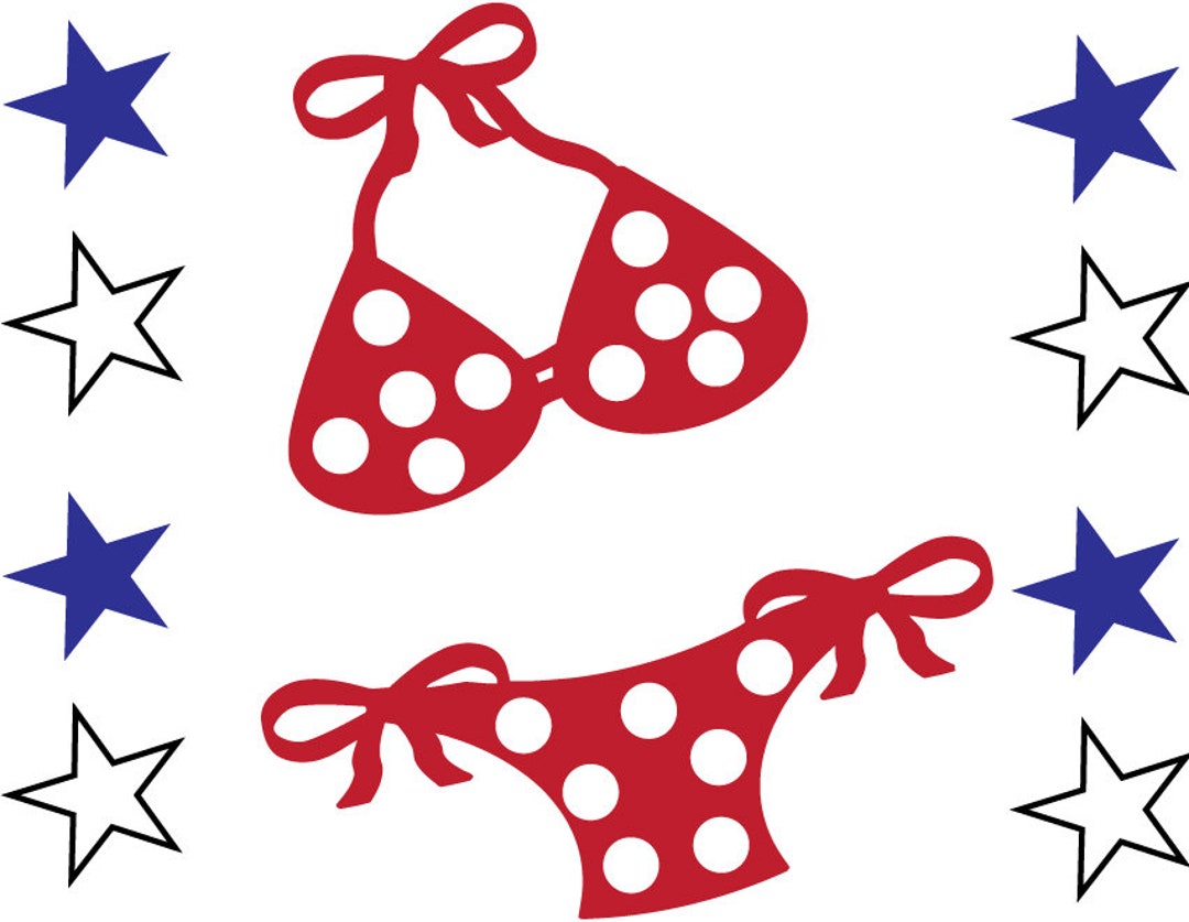 Red White & Blue Bikini Wine Vinyl Decal Sticker - Etsy