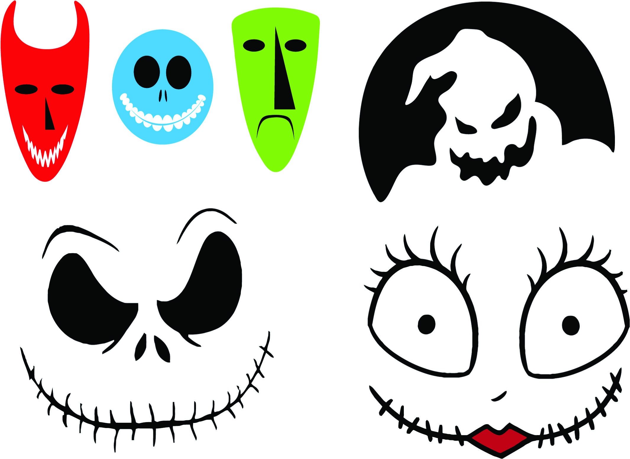 Jack and Sally Coasters Bundle SVG