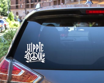 Hippie Soul Sticker, Boho Vinyl Decal, Retro Aesthetic Sticker, Waterproof Laptop Car Water Bottle Sticker, Gift for Free Spirit
