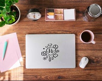 Motorcycle Vinyl Decal Sticker - Drippy Happy Face