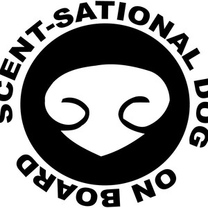 Pet Barnhunt Vinyl Decal Sticker - Scent-sational Dog On Board