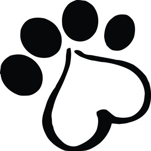 Misc Pet Vinyl Decal Sticker - Paw Heart