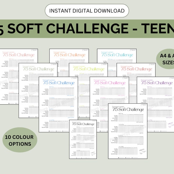 75 Soft Challenge Teenagers Version downloadable A4 75 Soft Challenge Teens digital A5