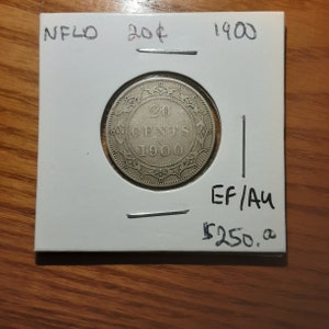 Newfoundland 1900 Twenty Cent 20 Cent Coin EF/AU