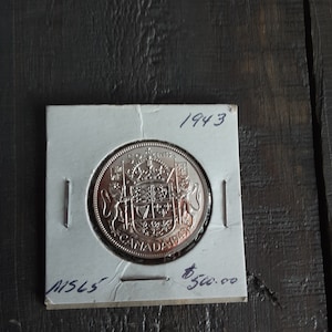 Canada 50 cent zilveren munt 1943