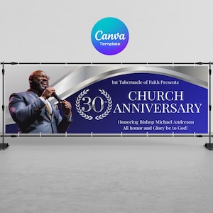 Church Anniversary Banner, Church Banner Template, Pastoral Anniversary Banner Template