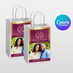 DIY kerk jubileum cadeau tas labelsjabloon