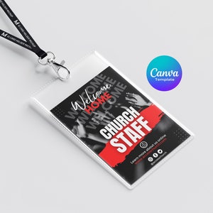 Church Staff Badge, Church Volunteer Badge, Church Badge Template