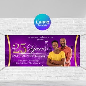 Church Anniversary Banner Template, Church Banner Template, Pastoral Anniversary banner Template