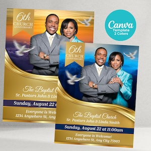 Church Anniversary Flyer, 2 colors included