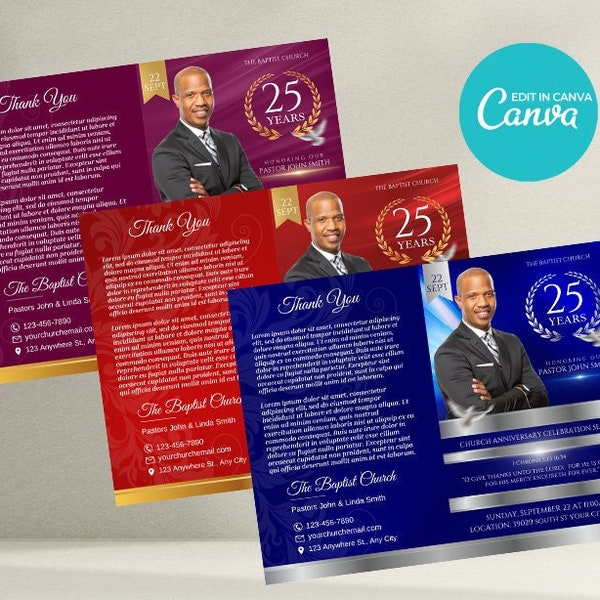 DIY Church Anniversary Program Template Bundle of 3