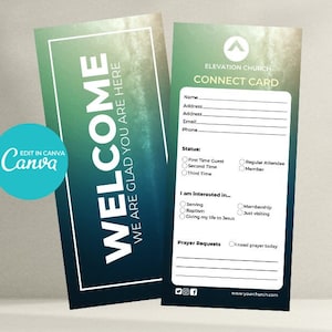 Church Connection Card, Church Welcome Card Template